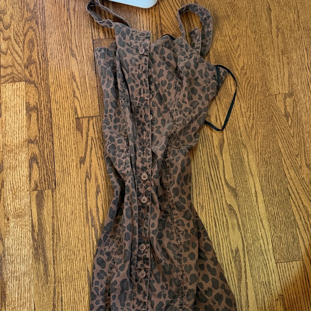 Kids Brown Leopard Print One-Piece Romper - Picture 1 of 2
